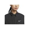 Nike Sportswear Ss25 Brand Logo Woven Oversized Comfortable Polo Long Sleeve Jacket Women Jackets Black IB5588-010
