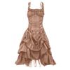 Drawstring Waist Slim Lolita Cosplay Gothic Prom Dresses Dresses Irregular Strappy Lace Dresses