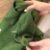 Stylish Green Knit Sweater: Unique Korean Design Long-Sleeve Coat for Women, Autumn/Winter 2025 Collection
