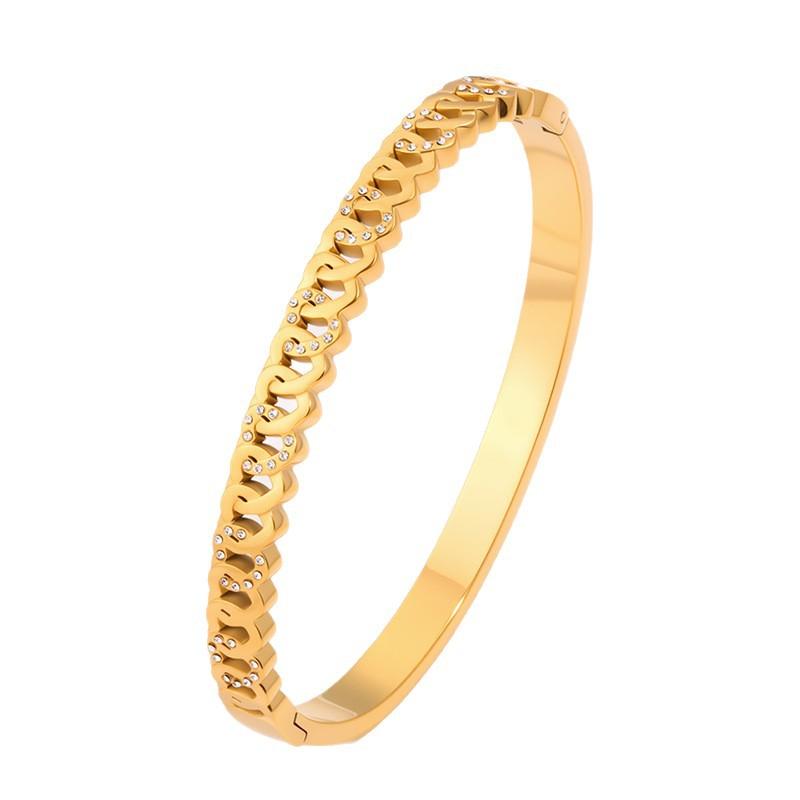 Popular heart-to-heart corresponding titanium steel women's light luxury high-end sense fashion European and American versatile love diamond