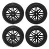 4 Pcs 1Celsius10 RC Off Road Tires 2 Front 2 Rear Round Stud Type Skin V Hole Hub High Grip RC Car Wheels