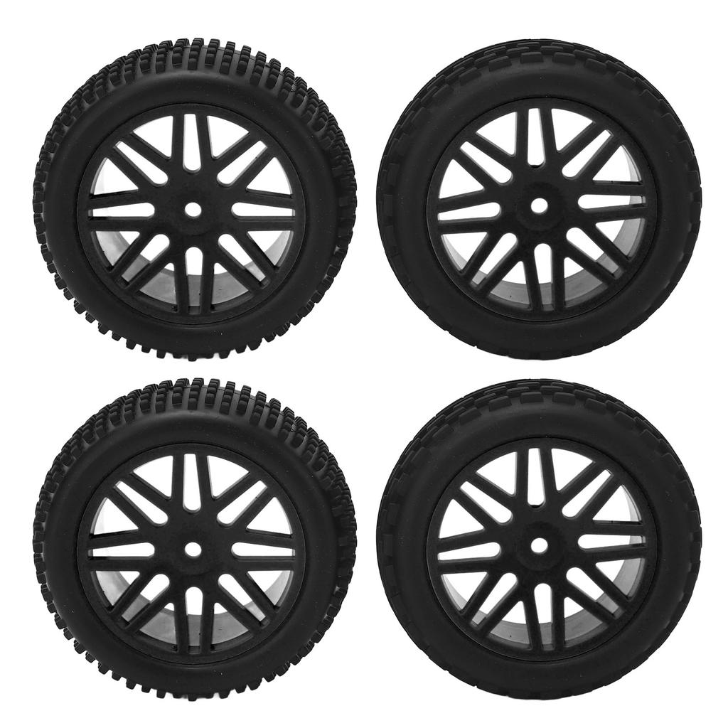 4 Pcs 1Celsius10 RC Off Road Tires 2 Front 2 Rear Round Stud Type Skin V Hole Hub High Grip RC Car Wheels