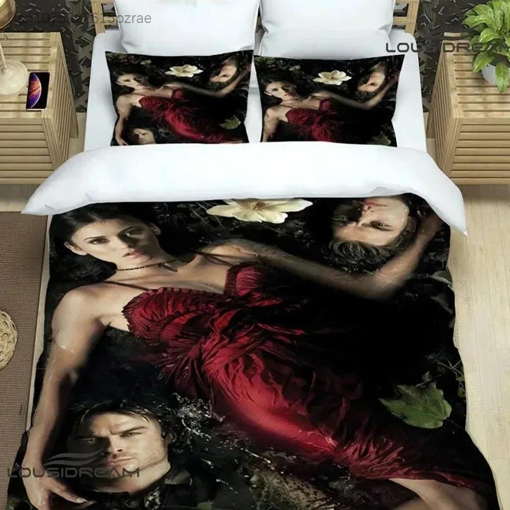 The Vampire Diaries Damon Salvatore Bedding Sets Exquisite Bed Supplies Set Duvet Cover Bed Comforter Set Bedding Birthday Gift