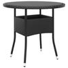 VidaXL Garden Table Ø80x75 Cm Tempered Glass-Wicker Black 310604