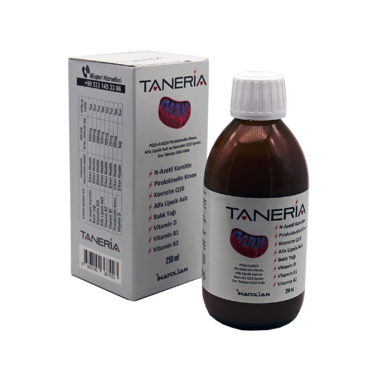 

Taneria, Koenzim Q10, Pqq, Alfa Lipoic Acid (ala) Liquid Reinforcing Food 250 Ml
