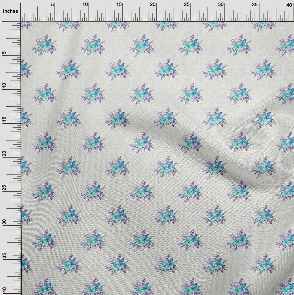 oneOone Baumwoll-Flex Olivgrüner Stoff Aquarell Blumen Nähhandwerksprojekte Stoffdrucke pro Yard 40 Zoll