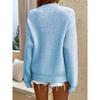 [Cozy Sweater] Soft & Comfortable Women's Cozy Pink Sweater | Casual Crew Neck, Long Sleeve Pullover for Fall/Winter, Button Details