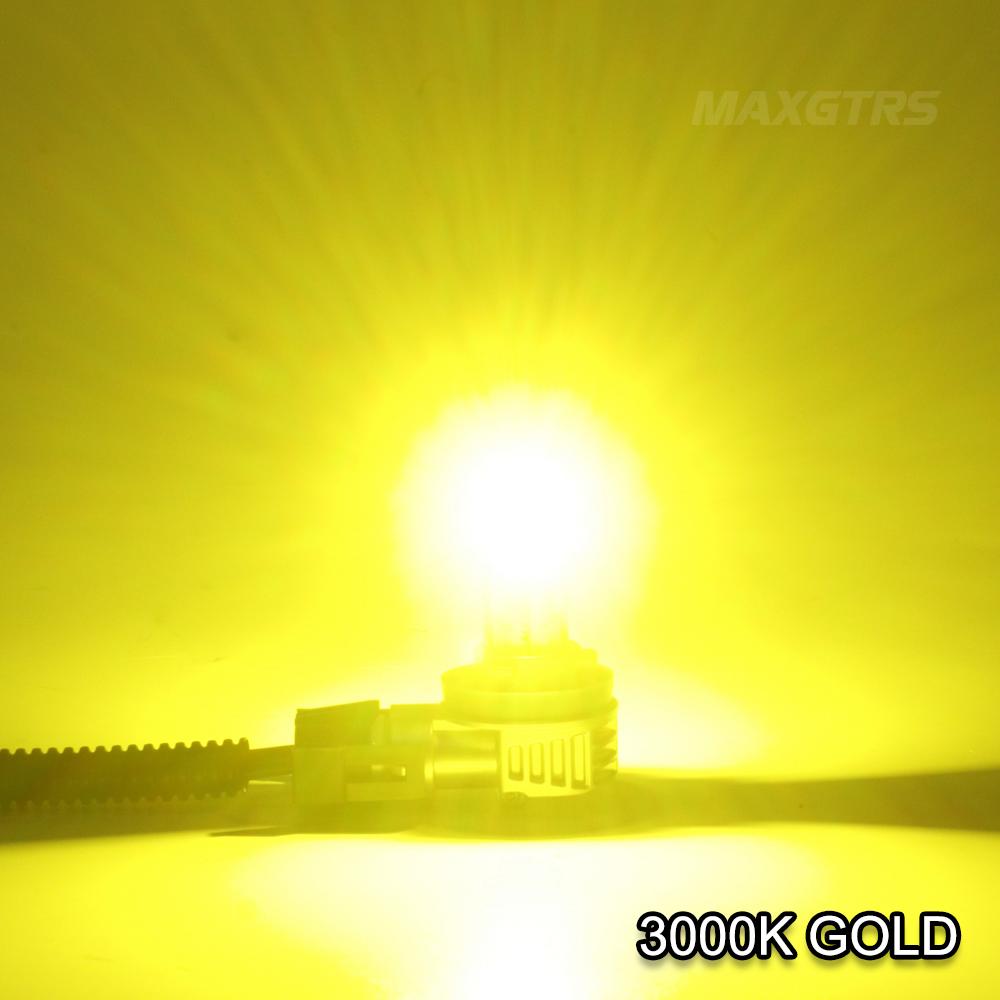 MAXGTRS 2X H11 H9 H8 LED Fog Lamp Canbus No Error H10 9005 9006 H16JP HB3 HB4 Bulb 6500K 3000K Daytime Running Light
