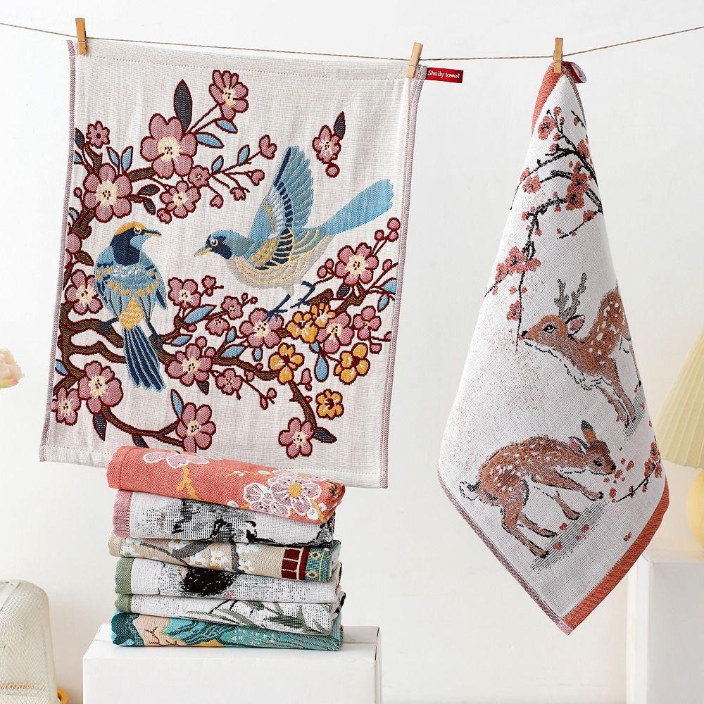 Cartoon Kitchen Towel 4 Layer Cotton Gauze Pure Cotton Dish Cloth  for Kids Children