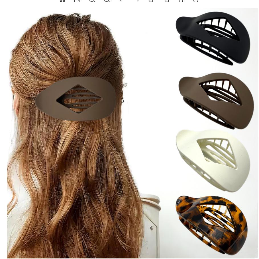 Curved Oval Updo Hair Claw - Temperament Shark Clip