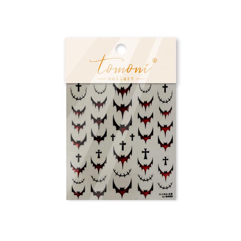 Tomoni Dark Style French Bat Nail Art Stickers Mixed Pack