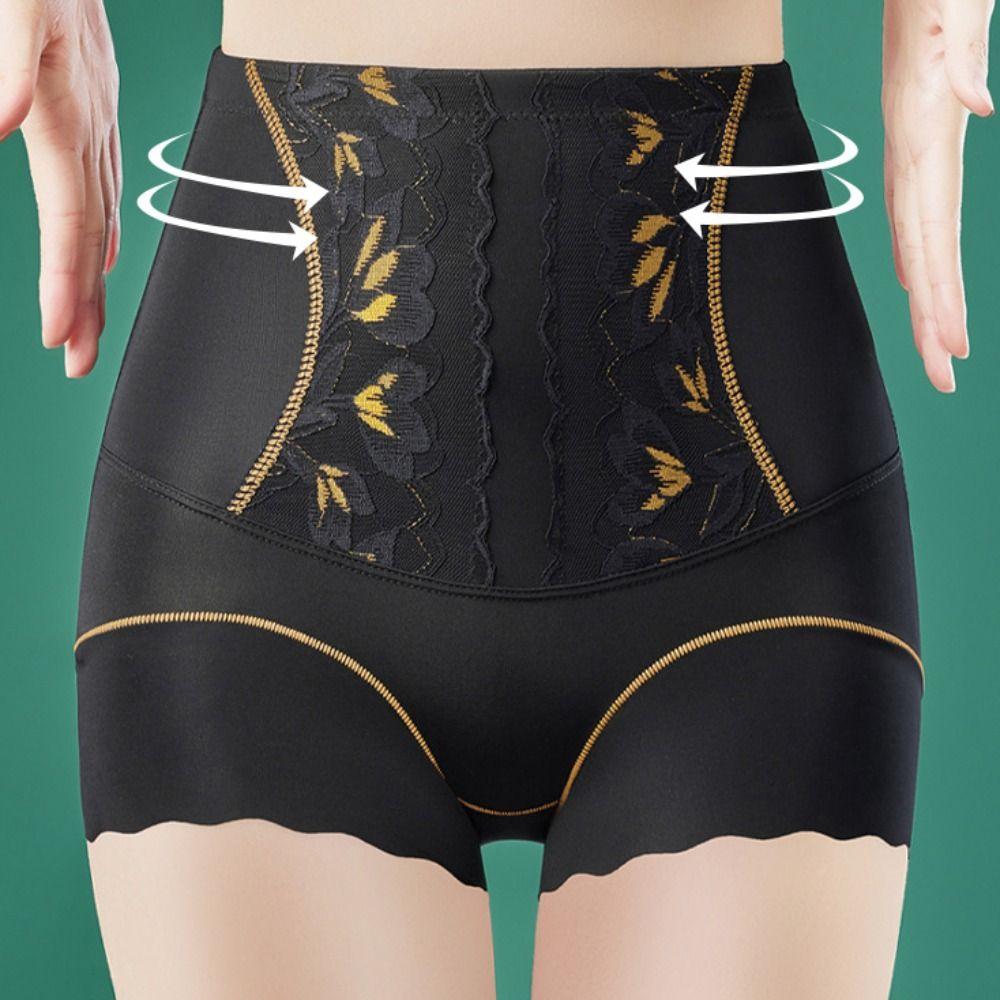 Lace Flower Tummy Control Underwear High Waist Body Shaping Underpants Butt Lifting Shapewear  Lady