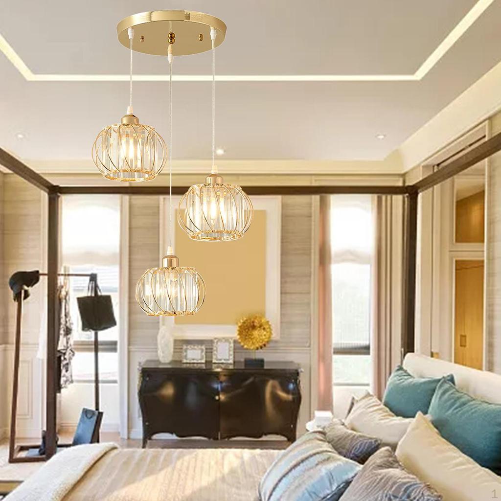 Crystal Pendant Art Adjustable Chandeliers for Dining Room Shop Kitchen Island