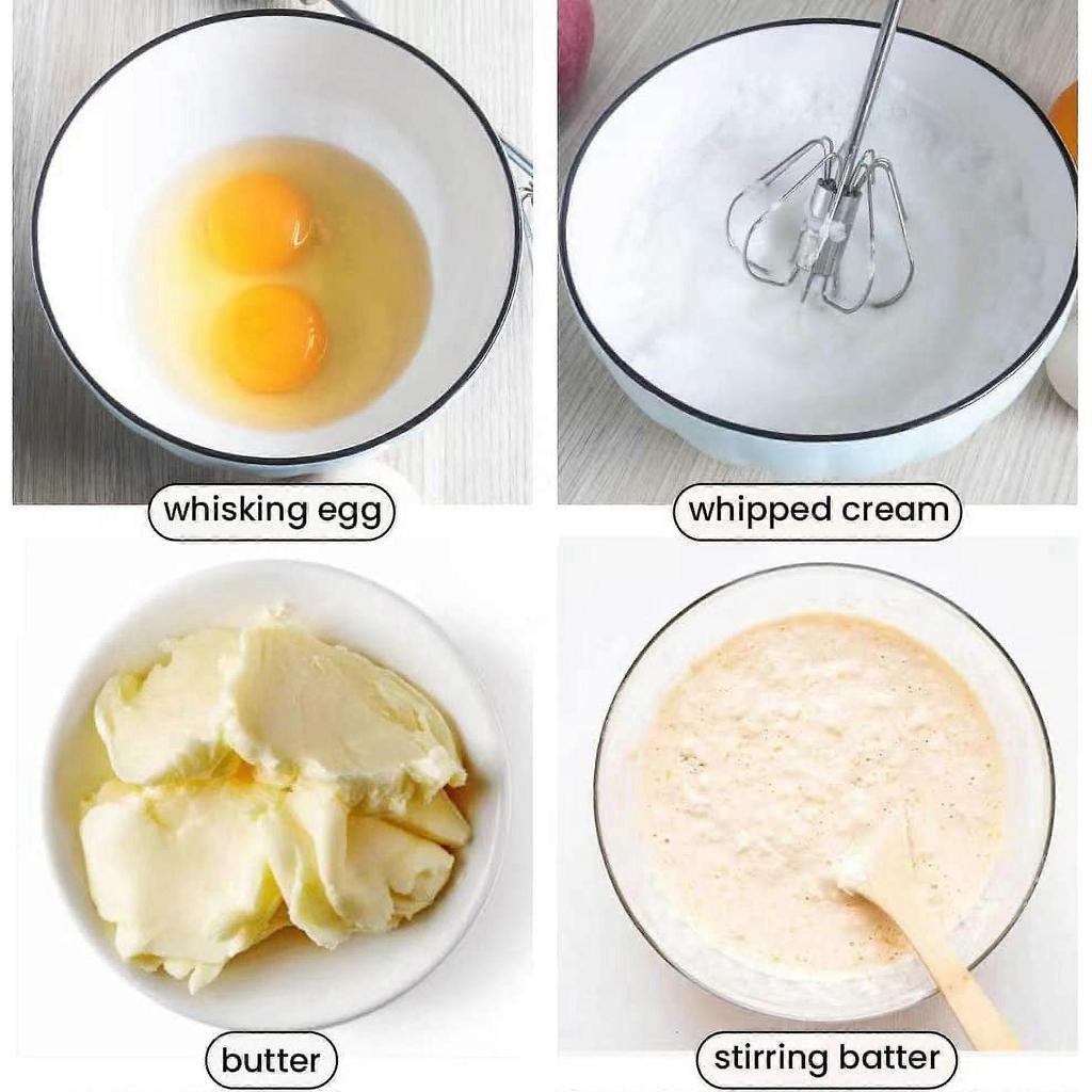 2 Pcs -mixer Semi-automatic Egg Beater Whisk Blender Eggs Tool Handheld Stainless Steel