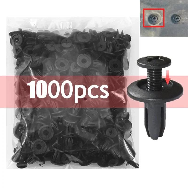 100 τμχ Πλαστικά πριτσίνια 8mm Συνδετήρες Βιδωτός προφυλακτήρας αυτοκινήτου Φτερό μαύρο καρφί Κλιπ στερέωσης αυτοκινήτου για Toyota Focus Kia Nissan Yamaha