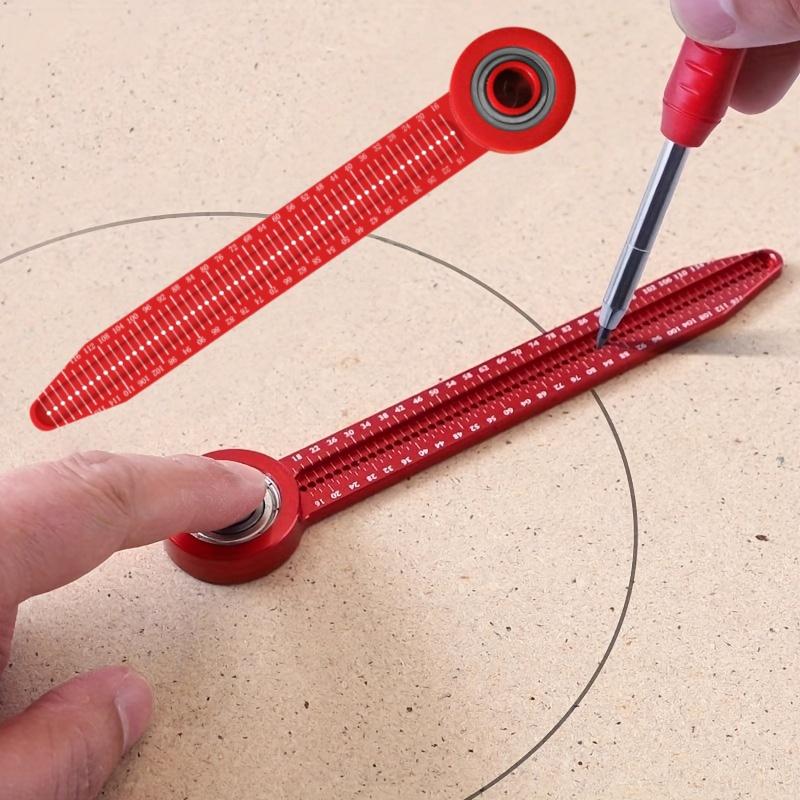 Precision Woodworking Compass & Scriber Ruler with Hole Gauge - High-Accuracy Marking & Measuring Tool for Circles