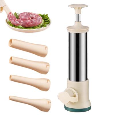 Máquina para Hacer Salchichas Manual Máquina Rellenadora de Salchichas Rellenador de Carne de Acero Inoxidable Máquina Manual para Salchichas Herramienta Rellenadora de Salchichas