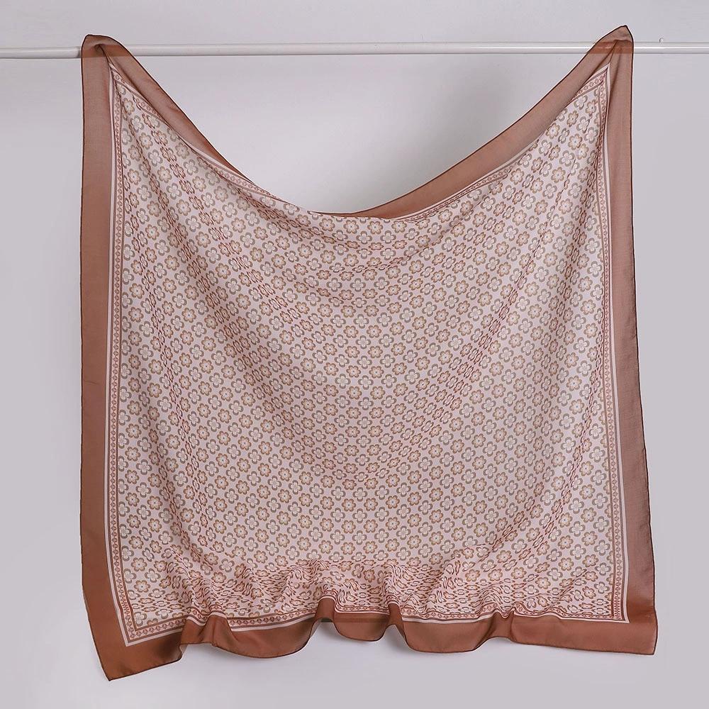New Malaysian-Style Headscarf For Women 110Cm Square Scarf Versatile Printed Decorative Sun Protection Shawl Summer Bandana Wrap