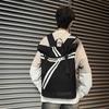 Striped Patchwork Roll-Up Backpack Men Outdoor Fitness Training Sports Bag Student School Bag