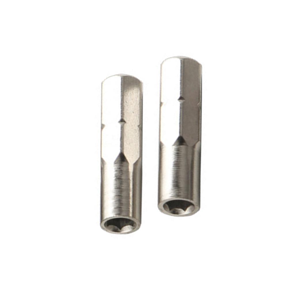 2Pcs Hex Shank Adapter Converts 6.35mm 1/4Inch To 4mm Bits Socket Holder Screwdriver Inserts Bit Adapter Converters