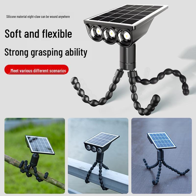New Solar Octopus Clip Lamp: Outdoor Garden Courtyard & Home Spotlight