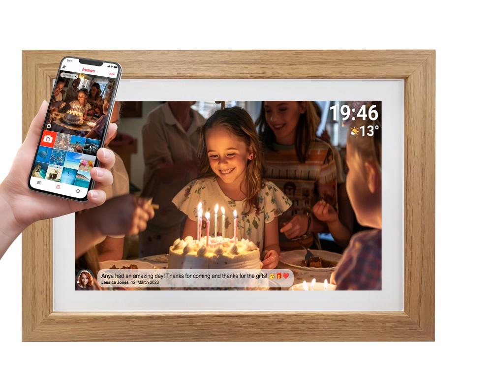 Digital Photo Frame FULL HD FRAMEO Wi-Fi IPS Touchscreen 15.6”" 16GB Denver PFF-1543LW Light Wood, Denver