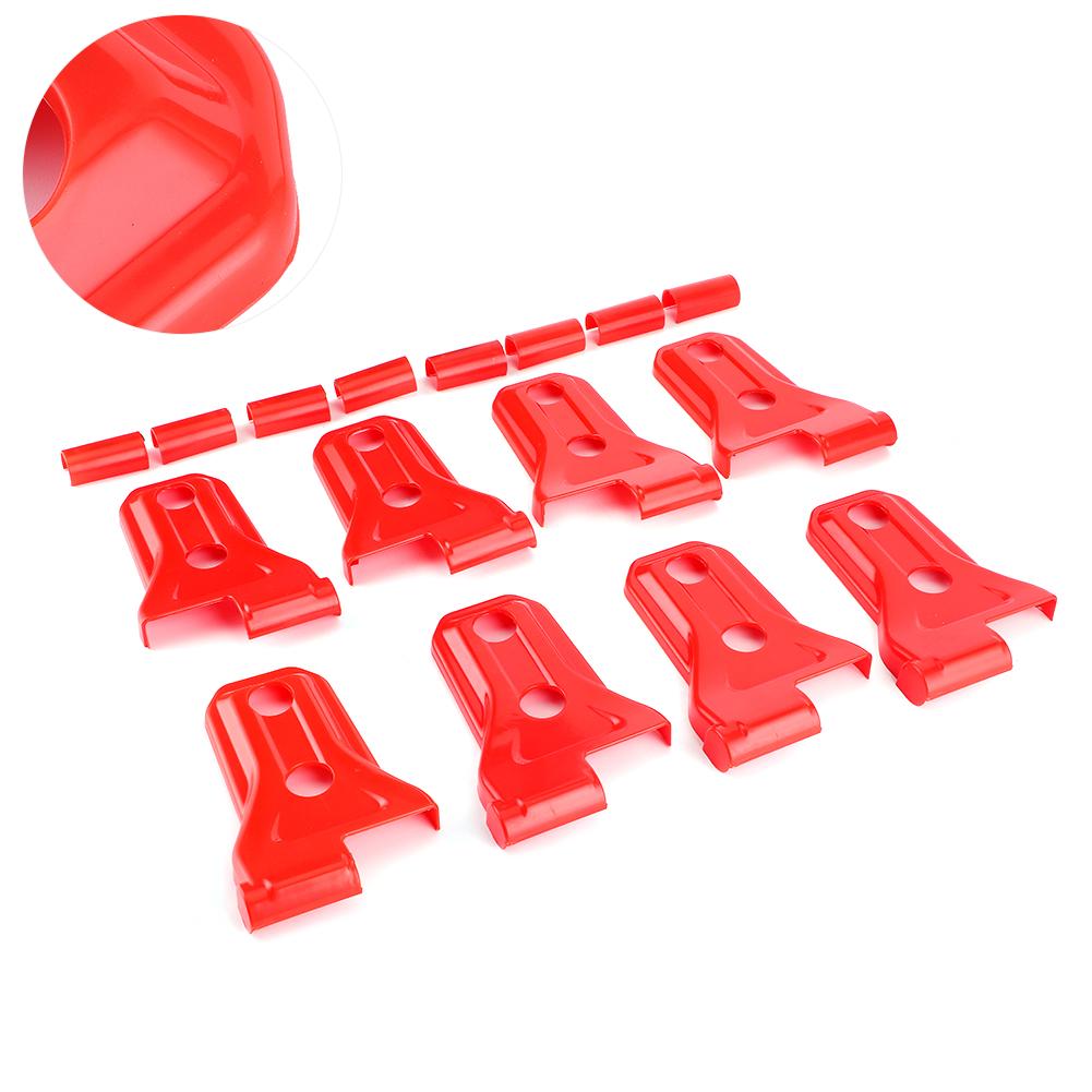 16Pcs Set Door Hinge Cover Protection Trim Fits for Jeep Wrangler JL JLU Gladiator Trunk JTRed