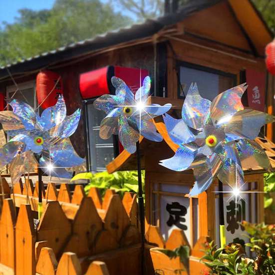 Reflexní větrníky s kolíky Odpuzovač ptáků Větrný mlýnek Plaší ptáky Zvířata pryč