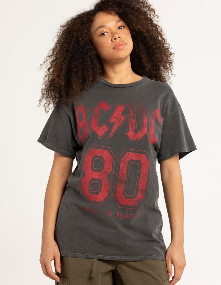 AC/DC Womens AC/DC  80 Distressed Print Black Shirt NWT Medium Unisex T-Shirt XL