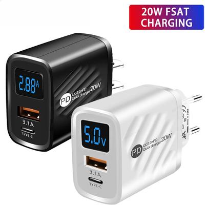 USB-Ladegerät 20W Schnellladung Typ C Handy-Ladeadapter für IPhone Samsung Xiaomi Huawei Quick Charge EU/US Stecker Wandladegerät