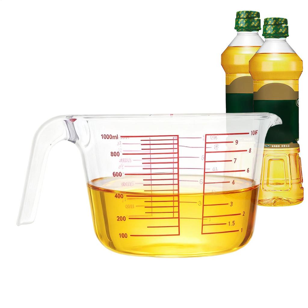 1000ml Glass Measuring Cup Glass Measuring Cup Household Measuring Cup Egg Milk Mixing Cup For Kitchen Baking Cooking