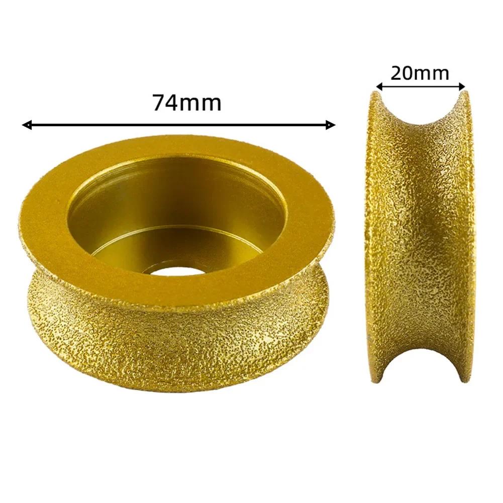 1PC 74 X 20mm Dry Vacuum Brazed Profile Grinding Disc Wheel Bullnose Edge Abrasive For Grinder Grinding Wheel Marble Edging Disc