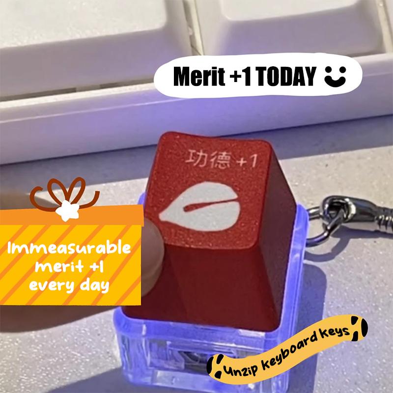 

Merit +1 Muyu декомпрессионный брелок ожерелье светодиодная кнопка кулон антистресс игрушка