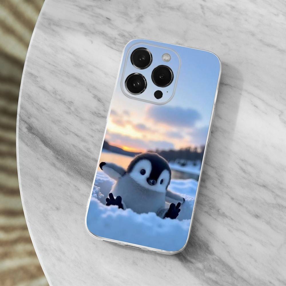 Cute Animal P-Pingu Penguin Case For iPhone Max,13,XR,SE,12,15,Pro,17,Plus,11,14,16,X,XS,Mini Transparent Soft Cover