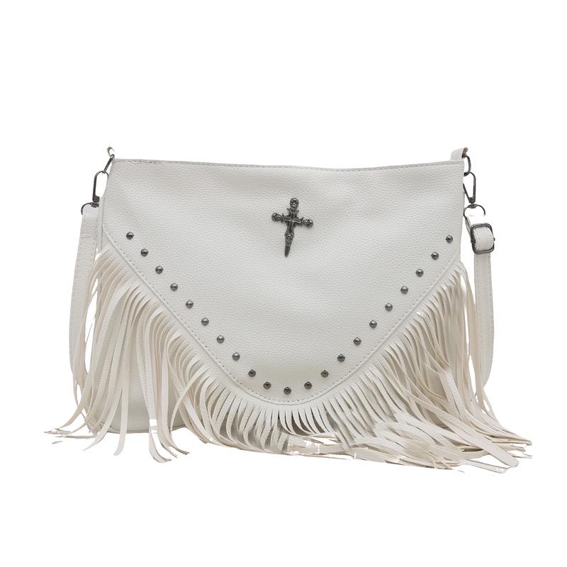 2025 Women's Rivet Soft Leather Tassel Crossbody Bag
