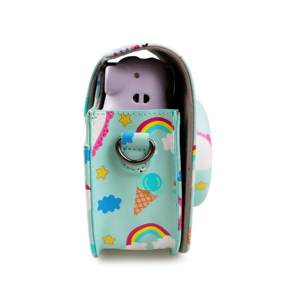 Kinokoo Instax Fujifilm Instax Mini11 Case Instax Mini11 Camera Case Instax Protective Case with Shoulder Strap PU Leather Case, (blue Unicorn)