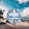 Funny Summer Welcome Wall Ornaments Wall Art Beach Shells Hanging Signs  Tropical