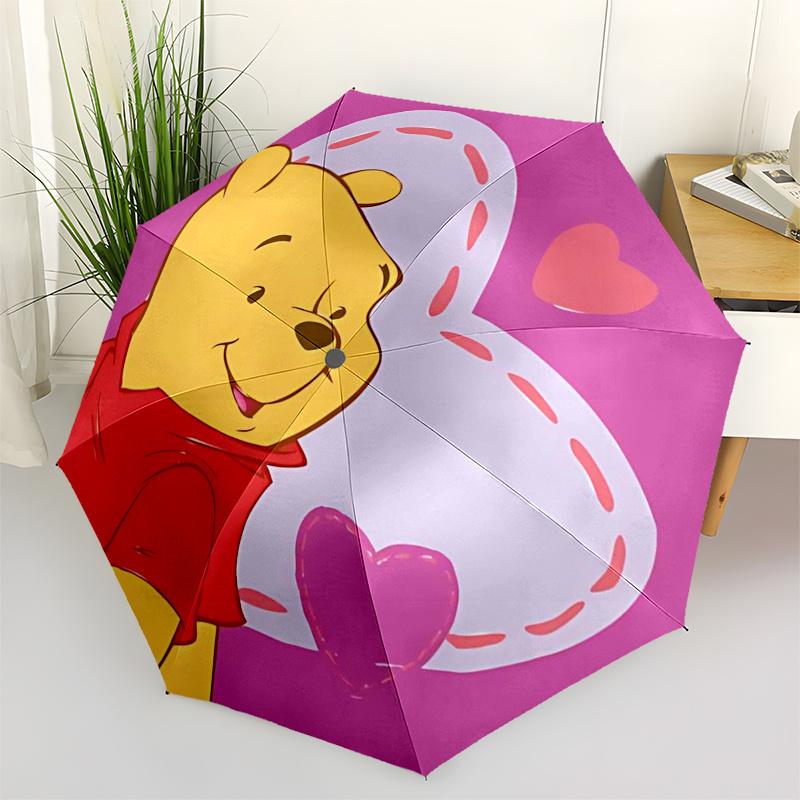 

Winnie and friends Themed Travel Umbrella-8 Ribs Automatic Opening and Closing, Portable Folding Design, Compact and Stylish Umbrella