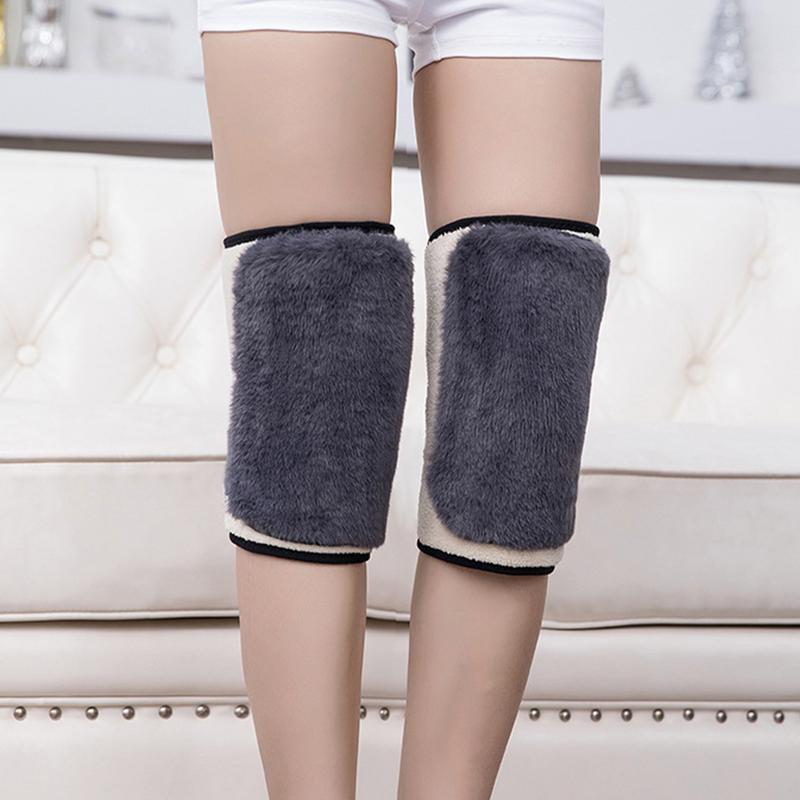 1pc Gray Winter Warm Knee Pads For Women Leg Warmers Men Old People Cold Leg A rthritis Kneepad Knee Support Cycling Ski Running