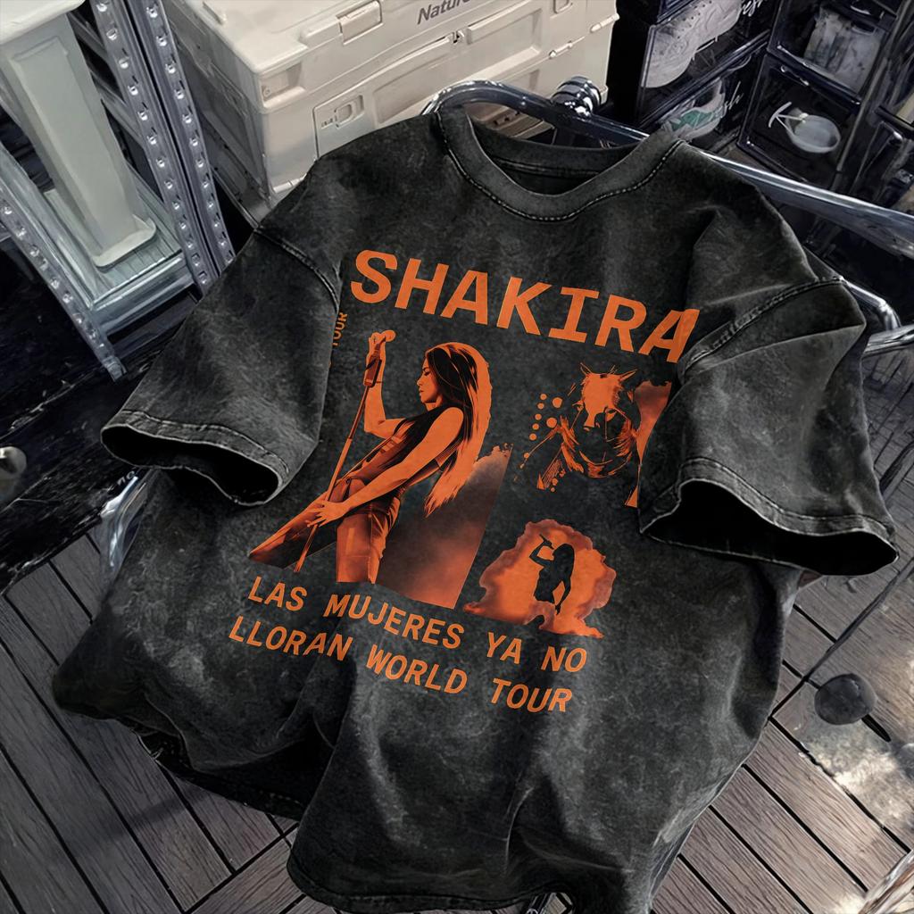 Shakira Albums LAS MUJERES ya no lloran T Shirt for Men Pure Cotton Leisure T-Shirt Crew Neck Tee Shirt Short Sleeve Tops Gift