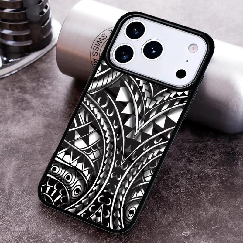 Polynesian  Maori tribal samoan pattern tattoo Phone Case for iPhone 17 16 15 Pro Max Air 14 13 12 11 Plus Shockproof Capa Cover