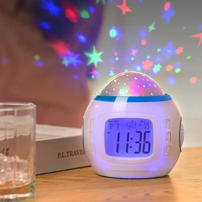 Fantasy Music Full of Stars Projection Digital Alarm Clock Children Sleep Alarm Clock Night Colorful Light Room Decor Home Decor