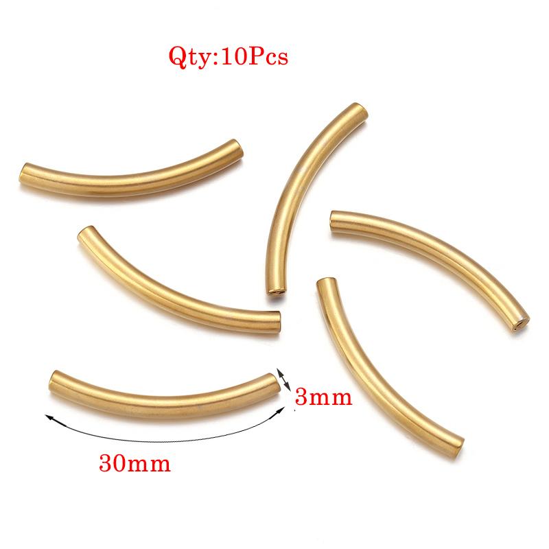 Stainless Steel Curved Tube For Jewelry Making Gold Color Straight Beads Connector Bracelet Necklace Diy Jewelry Finding