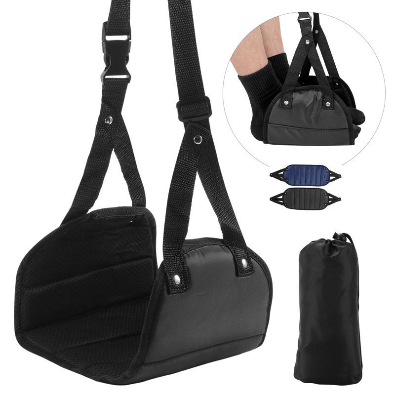 Plane Train Car Footrest Hanger Adjustable Portable Travel Foot Rest Hammock Space Saving Leg Support for Office and Travel