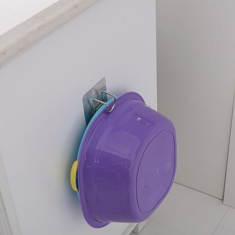 Washbasin Hook Stainless Steel Bathroom Seamless Nail-free Sticky Hook Wall Suction Cup Hanging Washbasin Rack