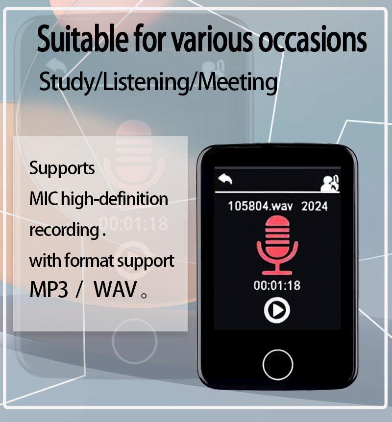 1.8-inch Touchscreen MP4 Music Player with Recording, Speaker, Card Slot, and Bluetooth MP3 Support