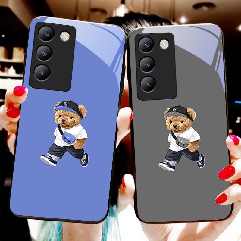 Rucksack Bär Für Y72 33S 11 03 36 96 Lite 35 16 Iqoo 12 V40 SE 5G 29 40 21 30 X80 Pro Vivo Gehärtetes Glas Handyhülle Schwarz