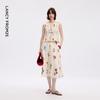 Langzi Cotton V-Neck Sleeveless Floral Top