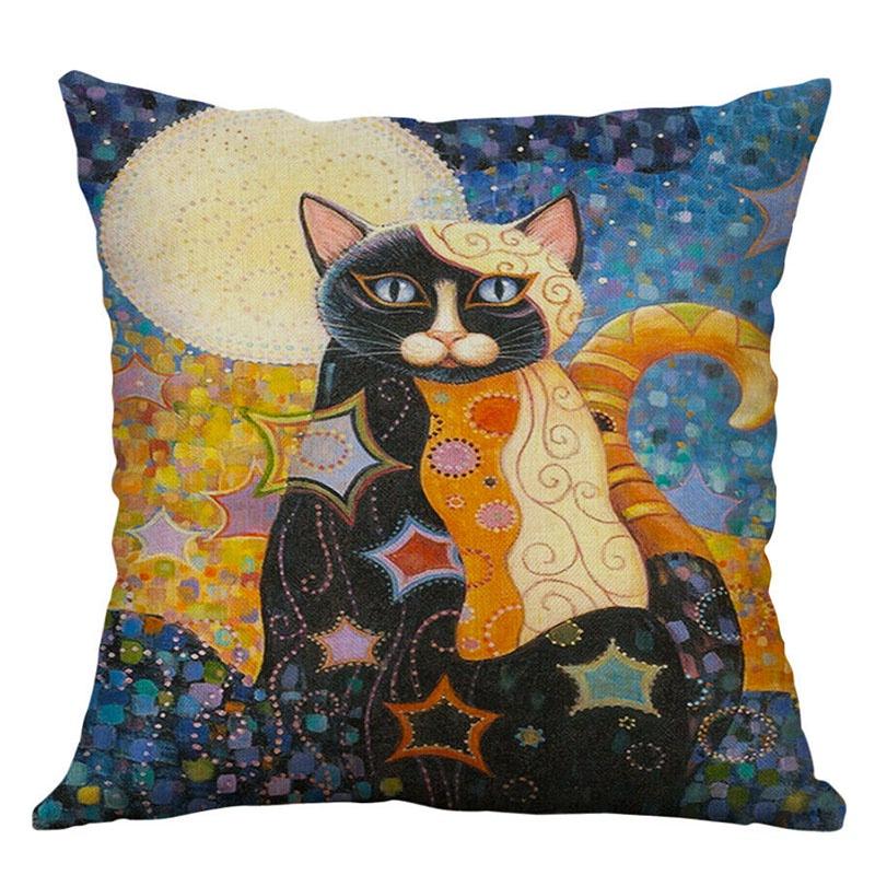 Square 177" Vintage Cats Pillow Case Cover Sofa Waist Cushion Covers Home Decor