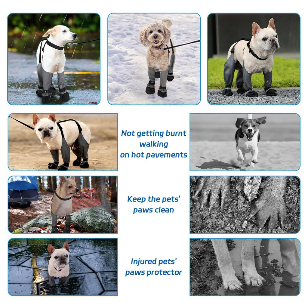 Psí boty Vodotěsné Měkké Psí Kšírové Boty Nastavitelné Zimní Sněhule pro Psy Boty Pro Francouzského Buldočka Psí Potřeby